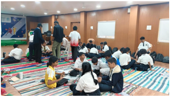 Students during drone workshop session